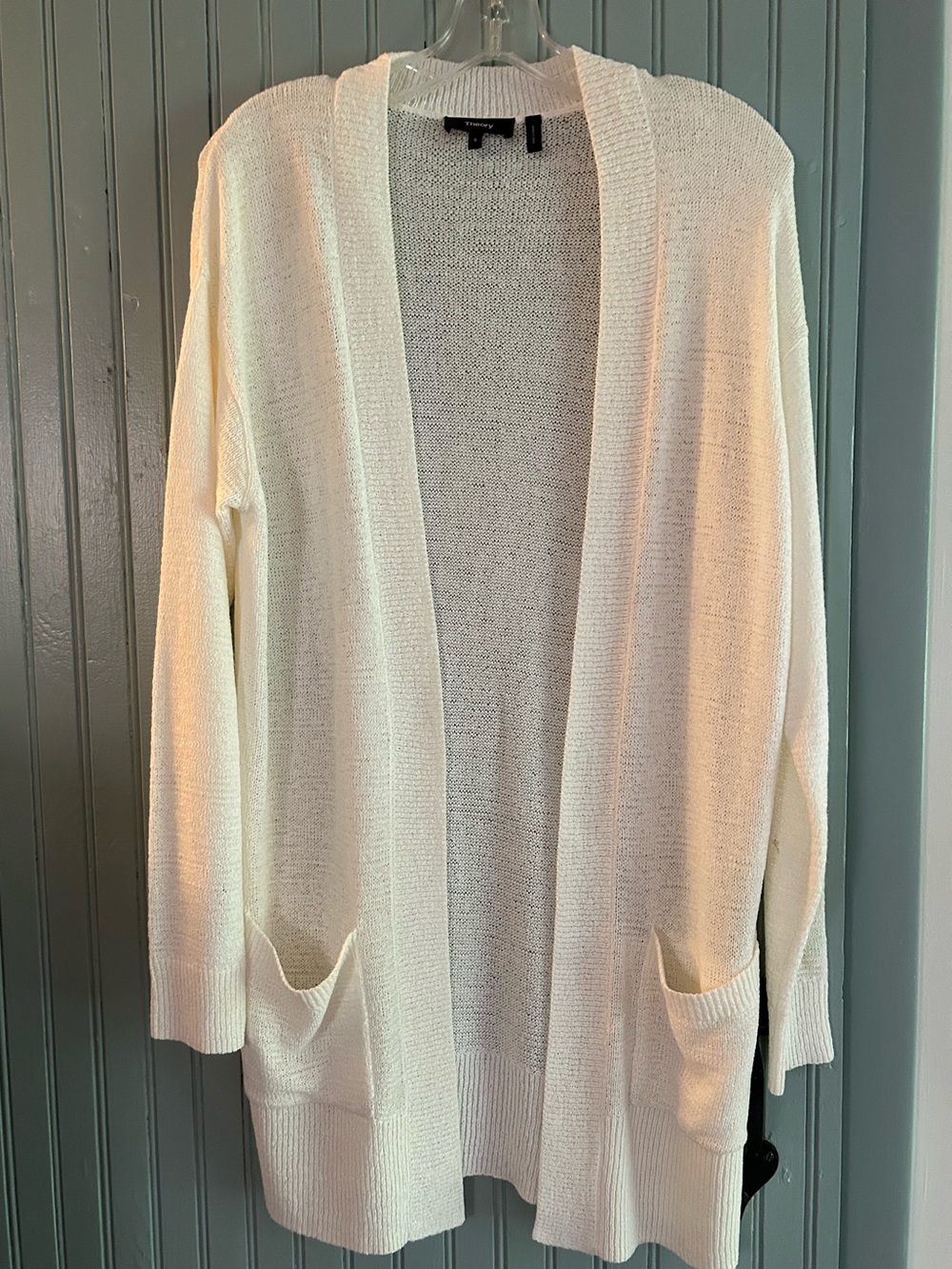 Theory long white cardi